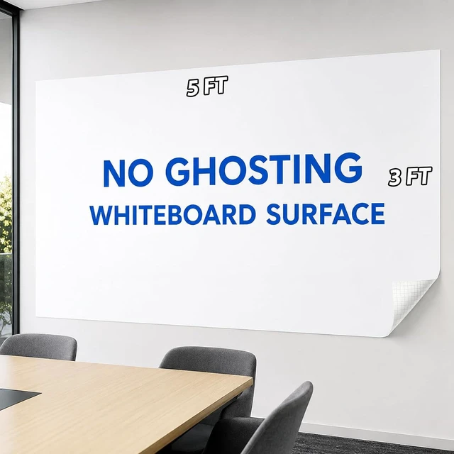 Main image of Dry Erase Paper for Wall 60" x 36", Self Adhesive White Board Wallpaper Peel and Stick, No Ghosting Whiteboard Contact Paper for Office Classroom Meeting Room