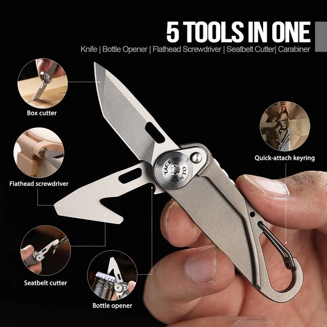 Alt view image 2 of 7 - Vinto 5-in-1 Pocket Multitool Folding Utility Knife for EDC