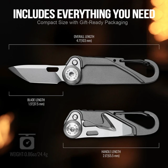 Alt view image 6 of 7 - Vinto 5-in-1 Pocket Multitool Folding Utility Knife for EDC