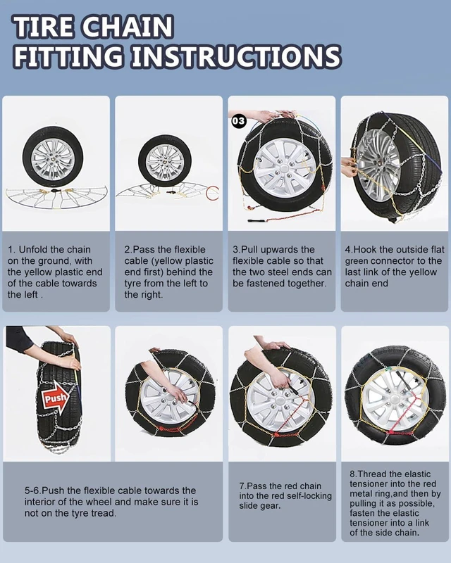 Alt view image 5 of 7 - KN140 Snow Chains for Passenger Car, Pickup, Truck & SUV