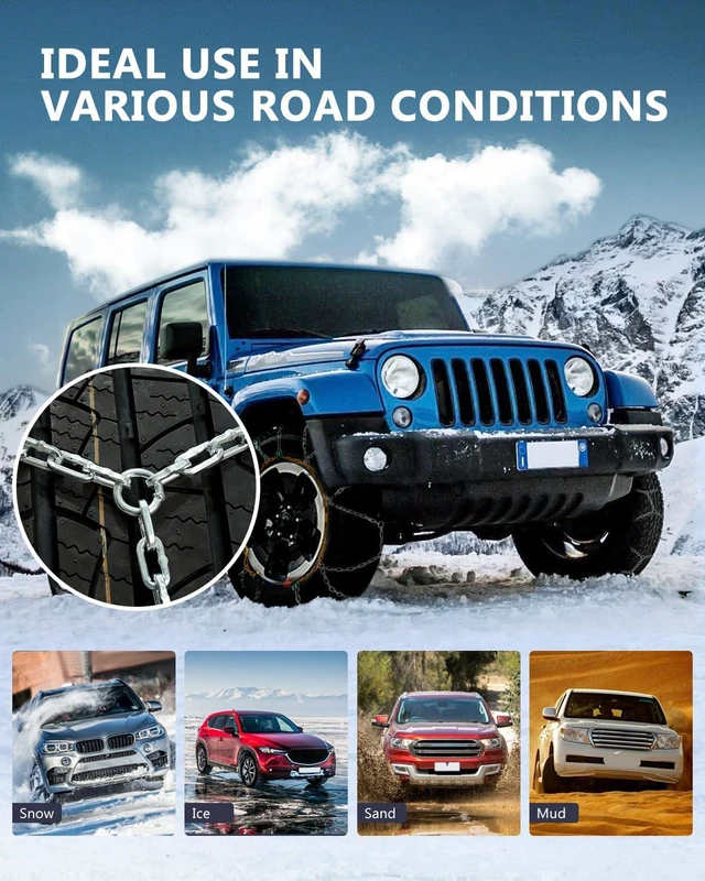 Alt view image 7 of 7 - KN140 Snow Chains for Passenger Car, Pickup, Truck & SUV