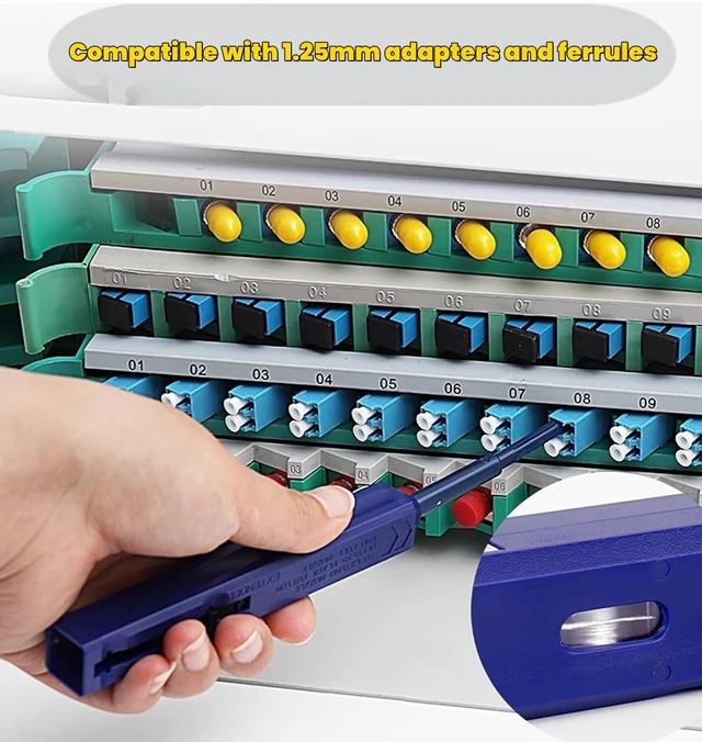 Alt view image 3 of 7 - LC Fiber Cleaner Pen - 5 Pack - 1.25mm LC Fiber Optic Cleaning Pen with Dual Action Connector Cleaner & Endface Cleaning Action.