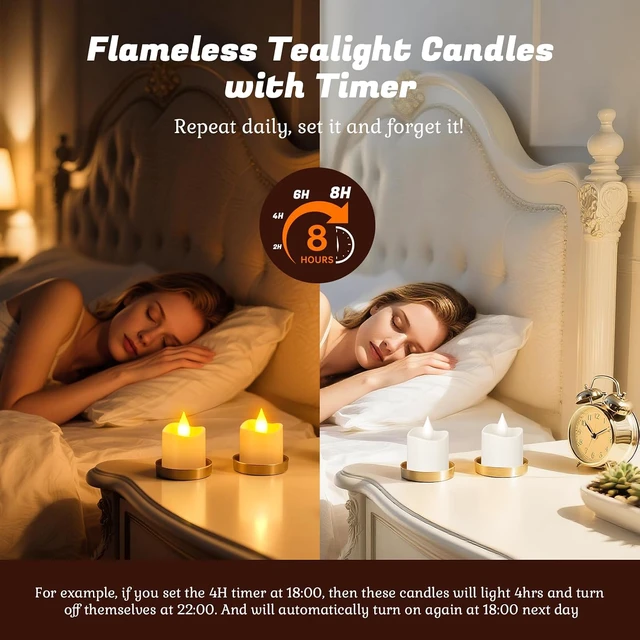 Alt view image 4 of 7 - Rechargeable Flameless Candles with Remote Timer & Charging Base