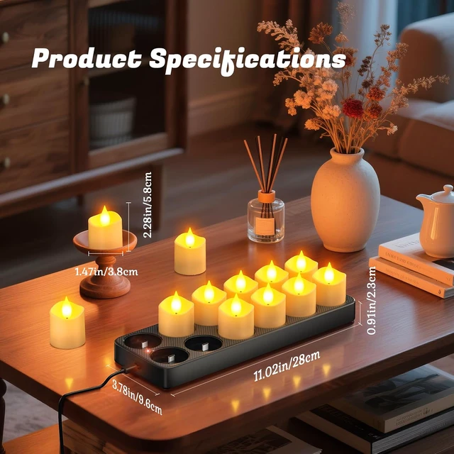 Alt view image 5 of 7 - Rechargeable Flameless Candles with Remote Timer & Charging Base