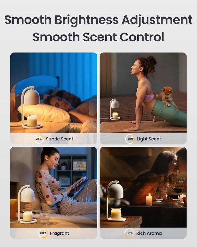 Alt view image 5 of 7 - Smart Candle Warmer Lamp with Timer & Voice Control Dimmable Flameless Candle Wax Melter, Matter-Enabled for Home & Alexa, Perfect Christmas & Birthday Gift for Women, Home Decor