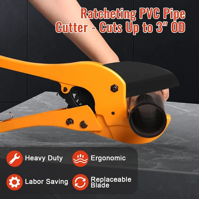 Alt view image 6 of 7 - Heavy-Duty PVC Pipe Cutter, Cuts Up to 2-7/8"