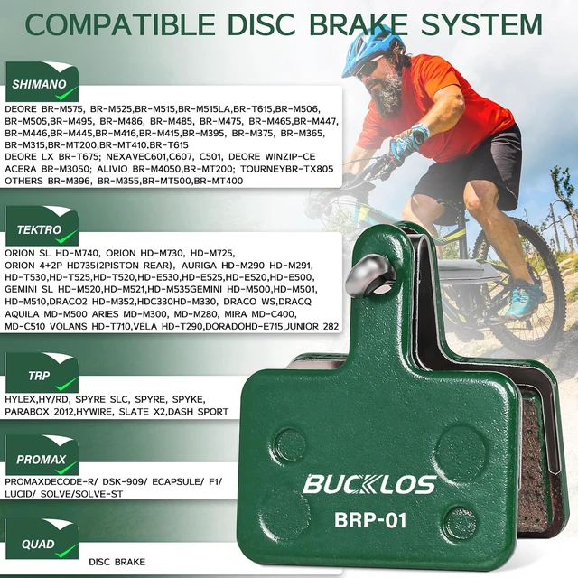 Alt view image 4 of 6 - 25 PC Bike Disc Brake Pads for TRP, Tektro & Shimano MT200 Deore Br-M575 M525 M515 T615 T675 M505 M495 M486 M485 M475 M465, MTB/eBike/Road Bike/Scooter