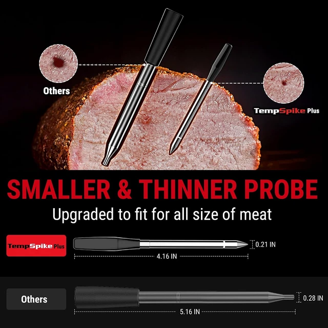 Alt view image 2 of 7 - TempSpike 600ft Wireless Meat Thermometer with Ultra-Thin Probe