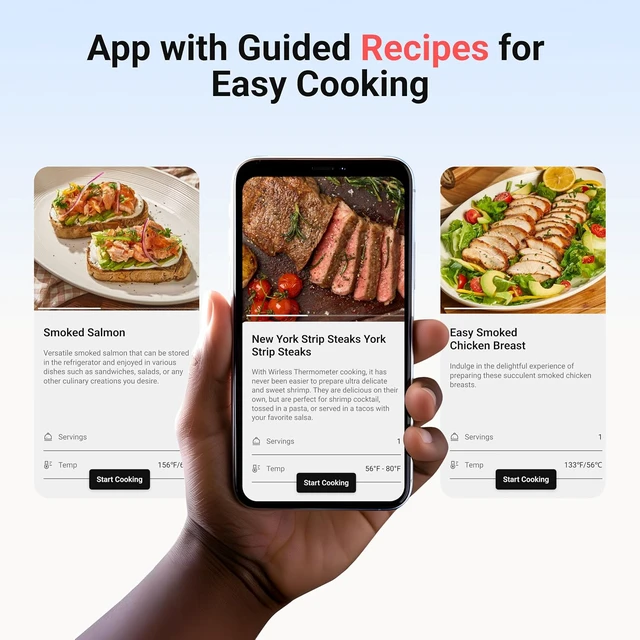 Alt view image 4 of 7 - Smart Bluetooth Wireless Meat Thermometer with WiFi App