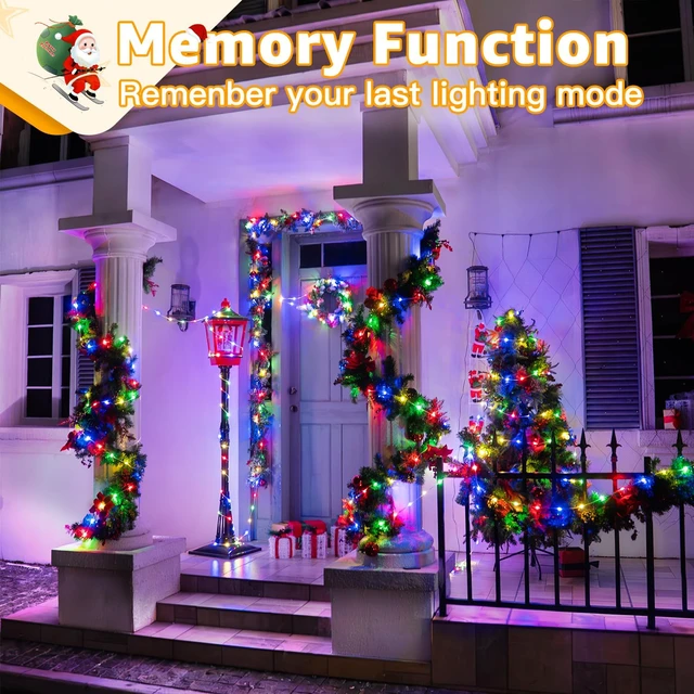 Alt view image 5 of 7 - Outdoor Christmas Lights 1000LED 328FT, Multicolor Fairy Lights IP67 Waterproof, Plug in String Light with Remote 8 Modes Timer, Xmas Light for Outside Indoor House Tree Decorations