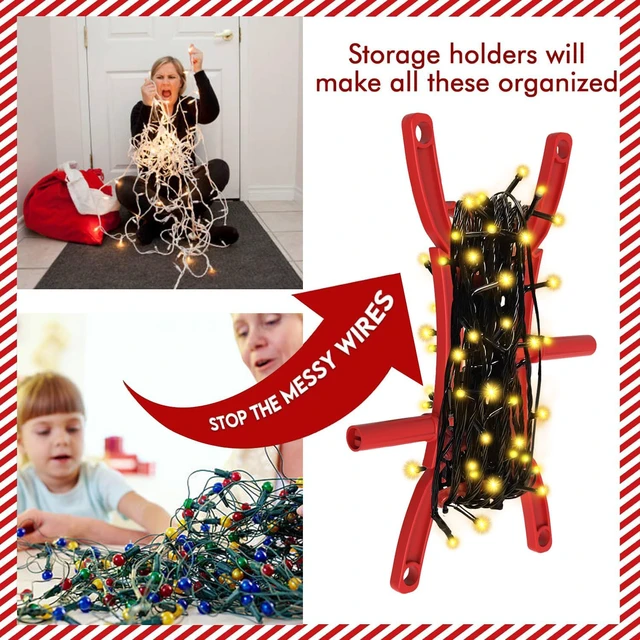 Alt view image 3 of 6 - 12PCS Rotating Handle Christmas Lights Storage Holder, Efficient & Durable,Tangle-Free Wires, Rope Winder for Ropes, String Lights, Fairy Lights, Wires, Garlands, Beads, Cords