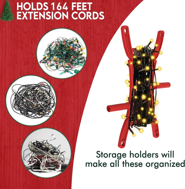 Alt view image 5 of 6 - 12PCS Rotating Handle Christmas Lights Storage Holder, Efficient & Durable,Tangle-Free Wires, Rope Winder for Ropes, String Lights, Fairy Lights, Wires, Garlands, Beads, Cords