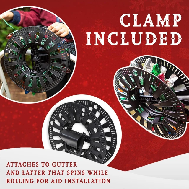 Alt view image 5 of 7 - Premium Christmas Light Storage Bag Heavy Duty Tear Proof 600D/Inside PVC Material with Reinforced Handles - 3 Reels Stores up to 375 Ft of Mini Tree Lights & Extension Cords Red