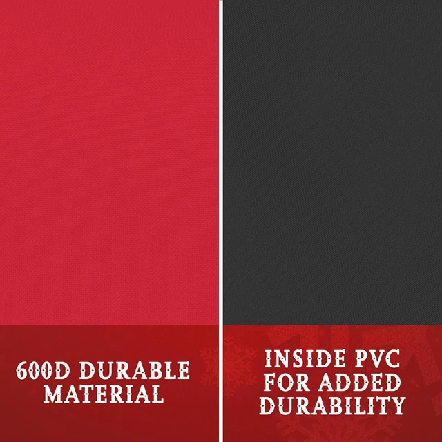 Alt view image 6 of 7 - Premium Christmas Light Storage Bag Heavy Duty Tear Proof 600D/Inside PVC Material with Reinforced Handles - 3 Reels Stores up to 375 Ft of Mini Tree Lights & Extension Cords Red