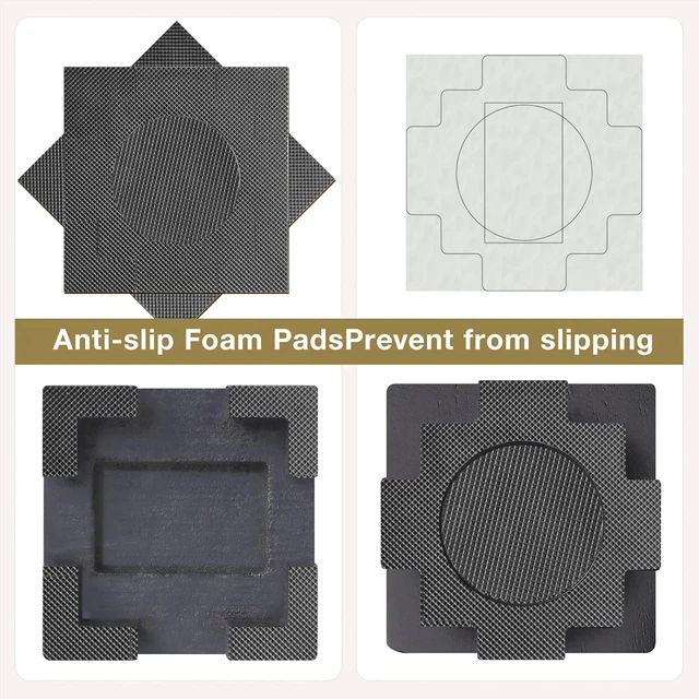 Alt view image 4 of 7 - Wood Bed Risers with Non-Slip Rubber Pad, Stackable Furniture Risers Lift Heights 3.5 or 7 Inch Heavy Duty Risers for Sofa, Table, Couch Chair (8 Pack, Black)