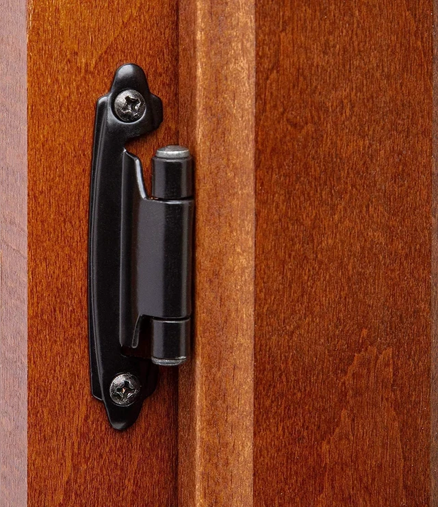 Alt view image 6 of 7 - 3/8" Inset Cabinet Hinges Black (25 Pair -50 Pcs) Offset Self Closing Matte Black Cabinet Hinges for Kitchen Cabinets w/Bumpers & Upgraded Screws
