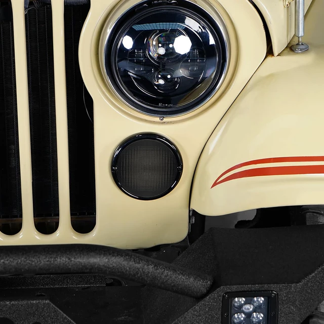 Alt view image 3 of 7 - Front Turn Signal Lights Parking Light LED Amber Lamps and White DRL with Smoke Lens for 1976-1986 Jeep CJ5 CJ7 CJ8 Scrambler (Pack of 2)
