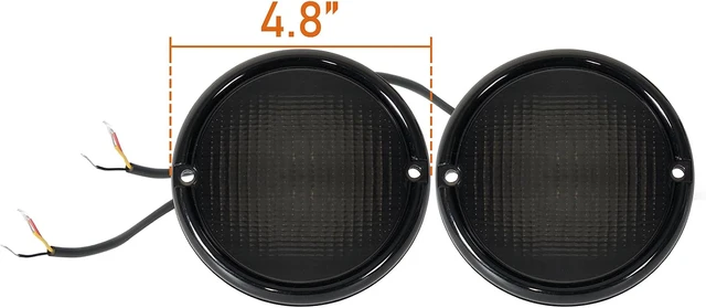Alt view image 6 of 7 - Front Turn Signal Lights Parking Light LED Amber Lamps and White DRL with Smoke Lens for 1976-1986 Jeep CJ5 CJ7 CJ8 Scrambler (Pack of 2)