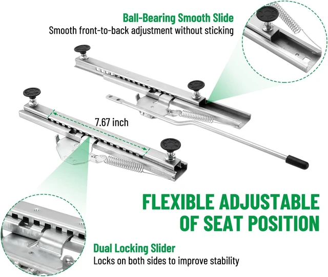 Alt view image 4 of 7 - Dual Locking Ball Bearing Seat Sliders