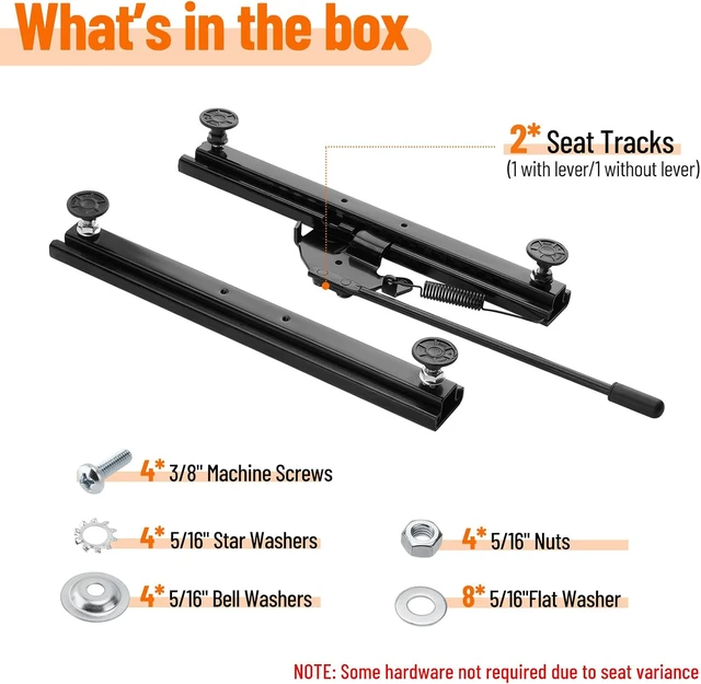 Alt view image 5 of 5 - Universal Seat Slider Kit for Go Kart Bucket Seats