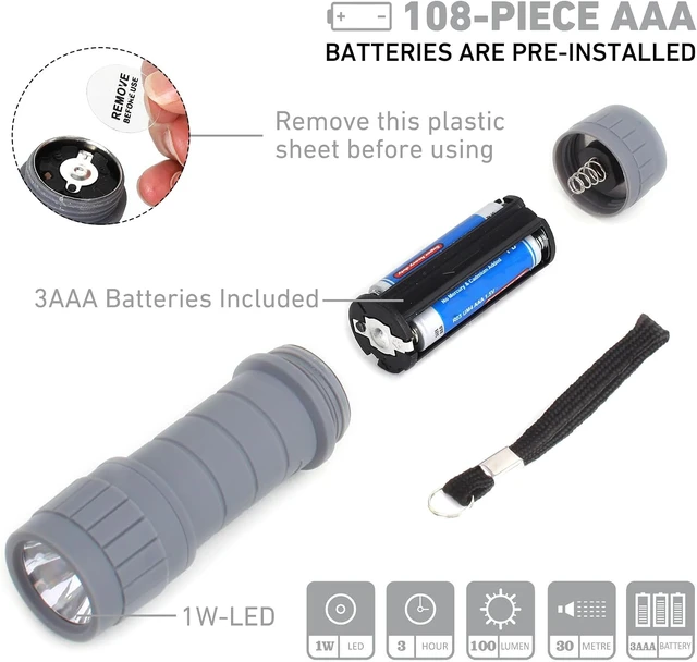 Alt view image 5 of 7 - 36-Pack Mini LED Flashlight Set