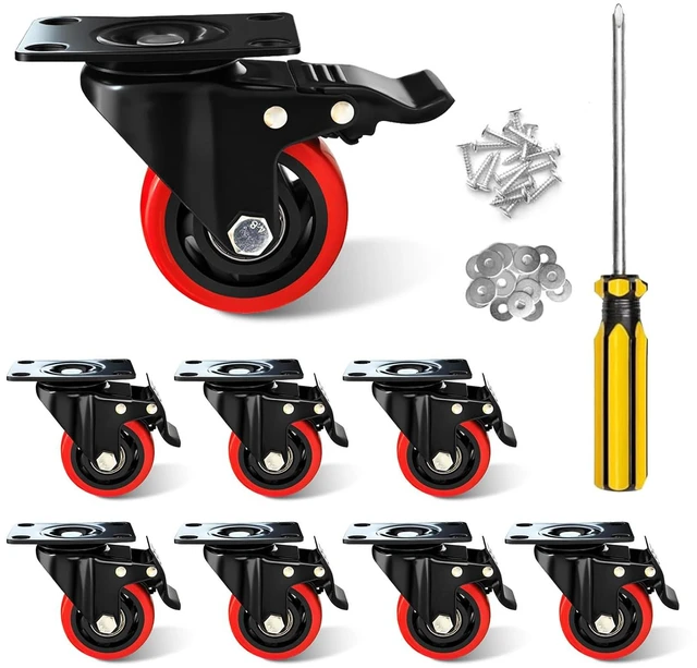 Main image of 3" Caster Wheels,3 inch Heavy Duty Casters with Brake Set of 8