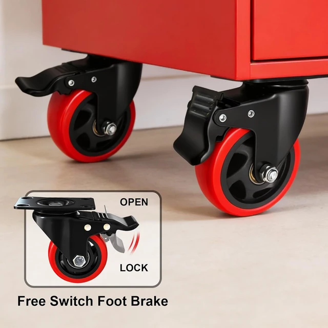 Alt view image 4 of 7 - 3" Caster Wheels,3 inch Heavy Duty Casters with Brake Set of 8