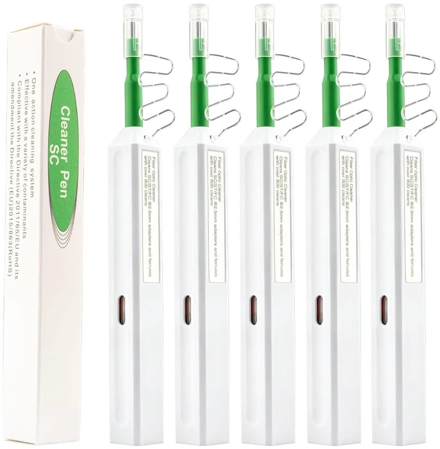 Main image of 5-Pack Fiber Optic Cleaner, Fiber Optic Connector Cleaning Pen