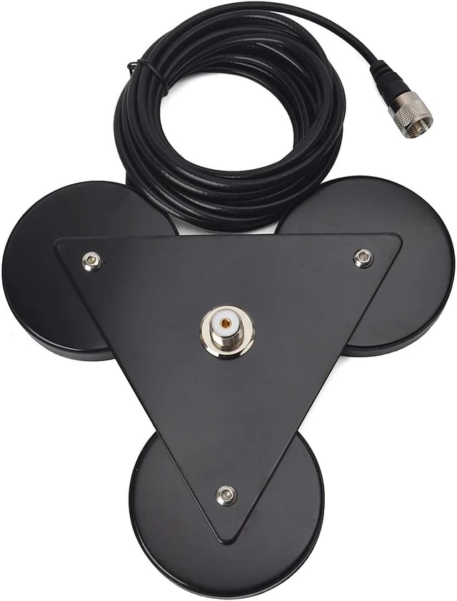 Alt view image 2 of 6 - Antenna Magnetic Mount UHF-Female (SO239) Connector, Heavy Duty Anti-Corrosion Magnet Base, Antenna Bracket with 5M/16.4ft RG-58 Cable for Yaesu Midland Icom Motorola Vehicle Mobile Transceiver CB