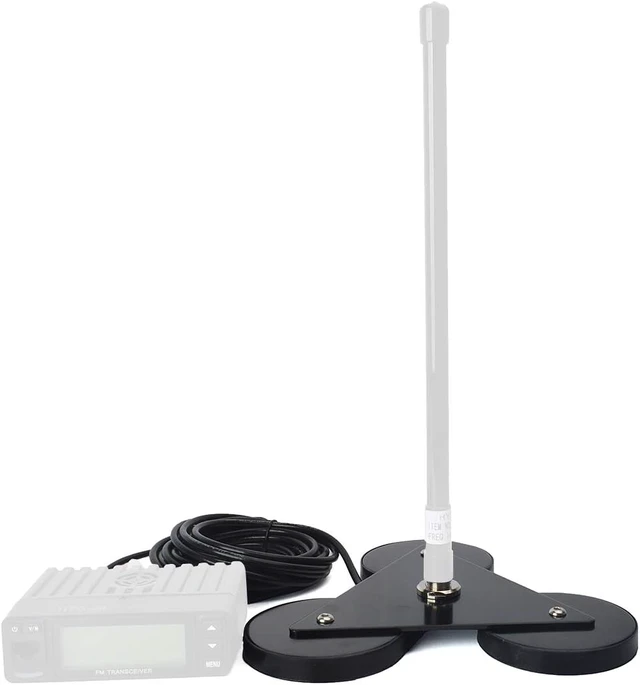 Alt view image 6 of 6 - Antenna Magnetic Mount UHF-Female (SO239) Connector, Heavy Duty Anti-Corrosion Magnet Base, Antenna Bracket with 5M/16.4ft RG-58 Cable for Yaesu Midland Icom Motorola Vehicle Mobile Transceiver CB