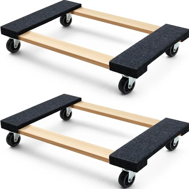 Main image of 79545 30 in. x 18 in. Hardwood Furniture Moving Dolly 1,320 lbs. Capacity 4 Swivel Wheels Heavy-Duty Furniture Dollies, 2 Pack