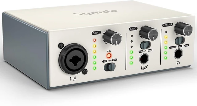 Main image of USB C Audio Interface for Recording Music, Streaming, Podcasting, Silver