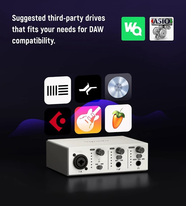 Alt view image 7 of 7 - USB C Audio Interface for Recording Music, Streaming, Podcasting, Silver