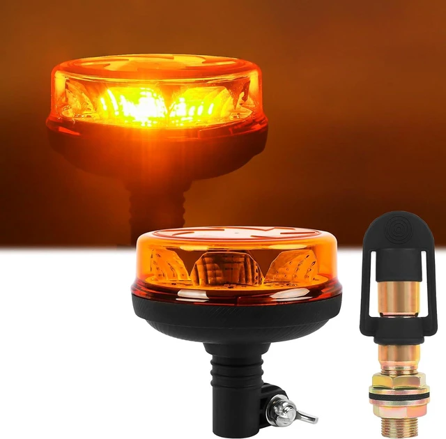 Main image of Amber LED Rotating Beacon Light, Flashing Warning Lights 12-24V
