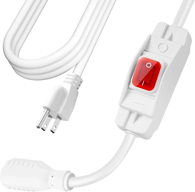 Main image of 15 Ft Outdoor Extension Cord with On/Off Waterproof Switch, White
