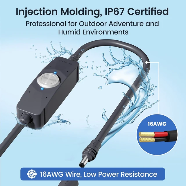 Alt view image 3 of 7 - Power Switch for Starlink Mini/Gen 3 Cable, 16m IP67 Waterproof