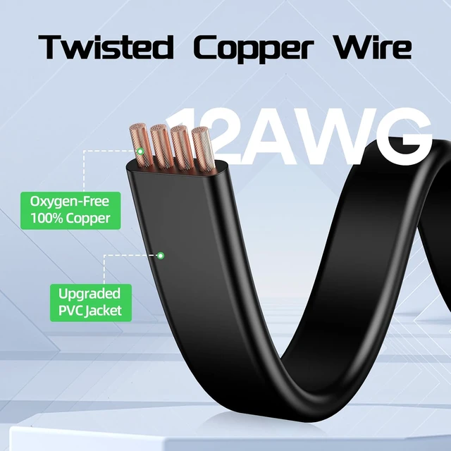 Alt view image 4 of 7 - 20FT 12AWG Solar Panel Extension Cable, 12 Gauge 4mm² PV Flat Wire with Female & Male Waterproof Connectors for RV, Photovoltaic Systems