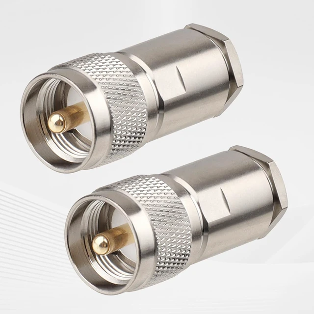 Alt view image 4 of 7 - 10 Pack PL259 Coax Connectors 50 Ohm PL-259 UHF Male Clamp Connector for LMR400 KMR400 RG8 RG8U RG213 Coaxial Cable