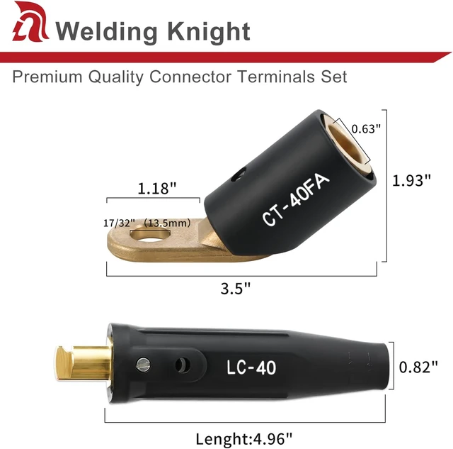 Alt view image 3 of 6 - CT-40FA Welding Terminals & LC-40 Male Cable Connectors 2Set