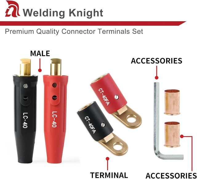 Alt view image 6 of 6 - CT-40FA Welding Terminals & LC-40 Male Cable Connectors 2Set