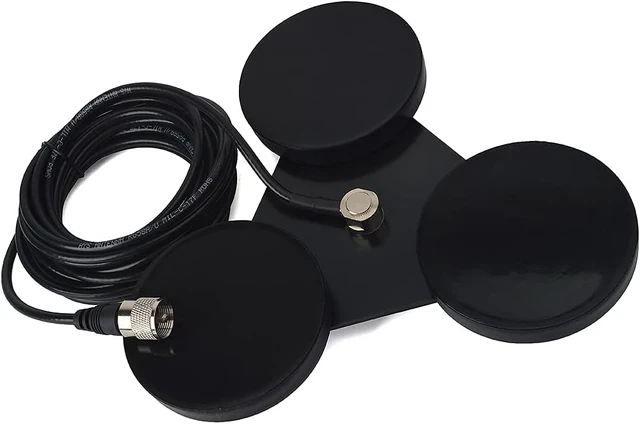 Alt view image 4 of 7 - SO-239 Tri-Mag Car Truck Antenna Magnet Mount Base w/16.4ft RG58 Cable