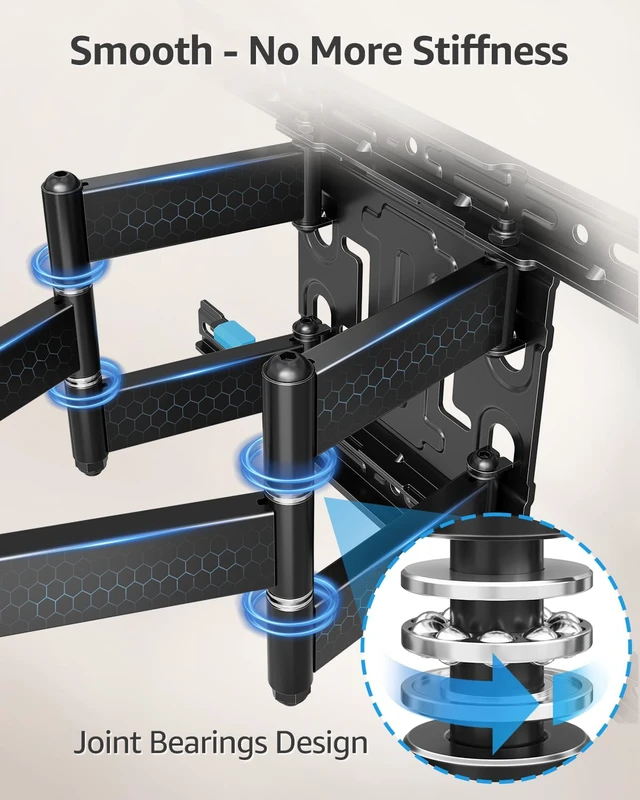 Alt view image 6 of 7 - Ultra Slim TV Wall Mount for Most 37-90 inch TVs, 1.1" Thin Low Profile Full Motion TV Mount Bracket, Dual Swivel Articulating Arms with Tilt, Fits 16" Studs, Max VESA 600x400mm Holds 132lbs