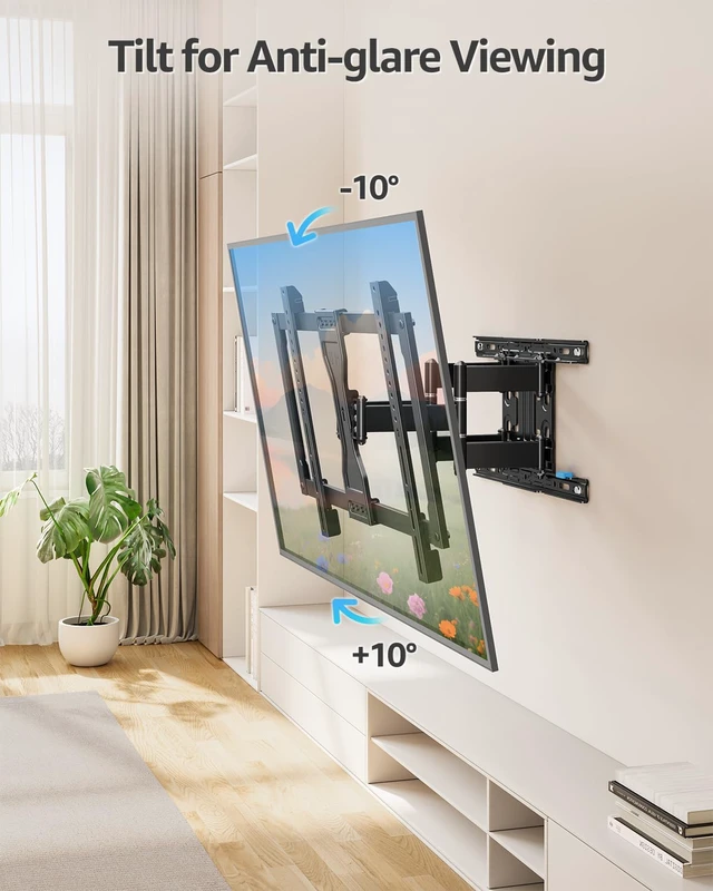 Alt view image 7 of 7 - Ultra Slim TV Wall Mount for Most 37-90 inch TVs, 1.1" Thin Low Profile Full Motion TV Mount Bracket, Dual Swivel Articulating Arms with Tilt, Fits 16" Studs, Max VESA 600x400mm Holds 132lbs