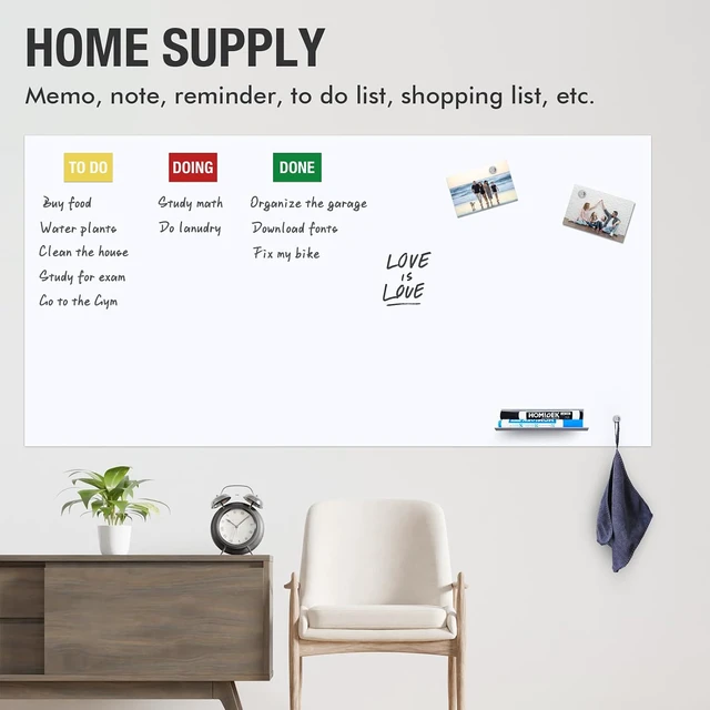 Alt view image 2 of 7 - Adhesive Backing Magnetic Whiteboard Contact Paper - 24" x 36" Peel and Stick Dry Erase Board Sticker - Magnetic Wall Decal Wallpaper for Any Smooth Surface, Office, Home, Classroom, Playroom