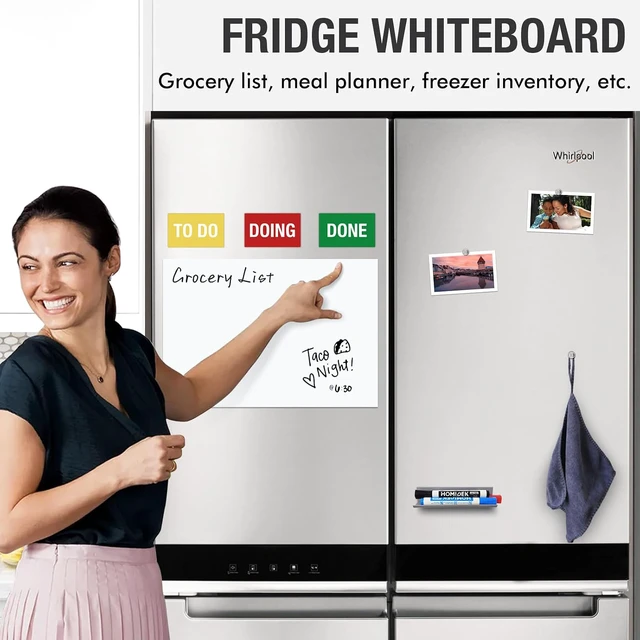 Alt view image 5 of 7 - Adhesive Backing Magnetic Whiteboard Contact Paper - 24" x 36" Peel and Stick Dry Erase Board Sticker - Magnetic Wall Decal Wallpaper for Any Smooth Surface, Office, Home, Classroom, Playroom