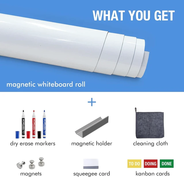 Alt view image 7 of 7 - Adhesive Backing Magnetic Whiteboard Contact Paper - 24" x 36" Peel and Stick Dry Erase Board Sticker - Magnetic Wall Decal Wallpaper for Any Smooth Surface, Office, Home, Classroom, Playroom