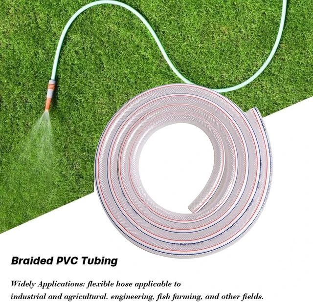 Alt view image 5 of 6 - 1" ID x 1-1/4" OD Soft Braided PVC Tubing, Clear Flexible PVC Tube Vinyl Hose Water Oil Winter antifreeze & Soft for Four Seasons (30Ft length)