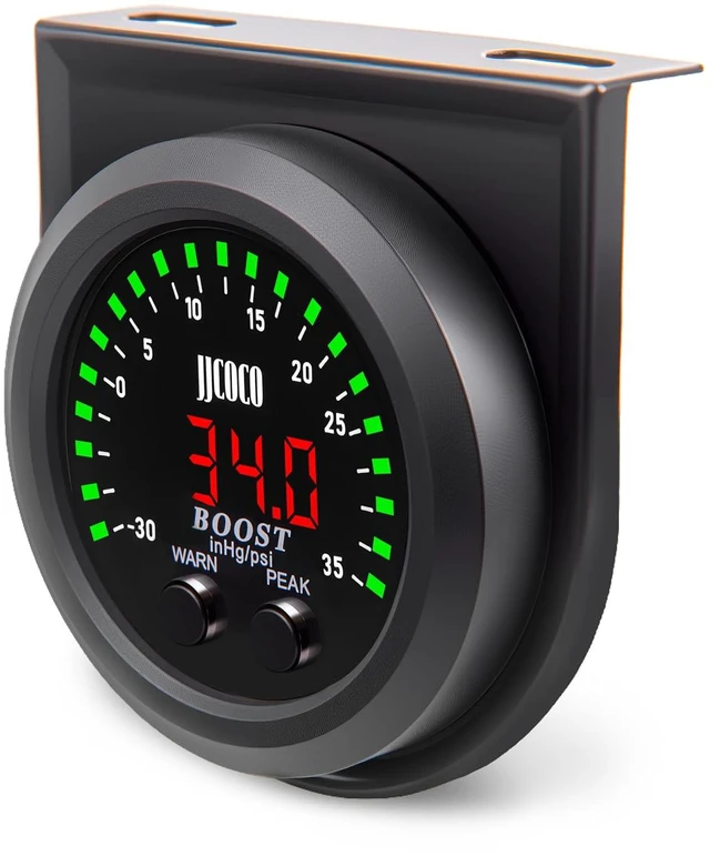 Main image of 35PSI Turbo Boost/Vacuum Gauge LED Digital Display Kit with 1/8NPT Electronic Pressure Sensor & Mounting Bracket for Car&Truck ATV 2-1/16" 52mm