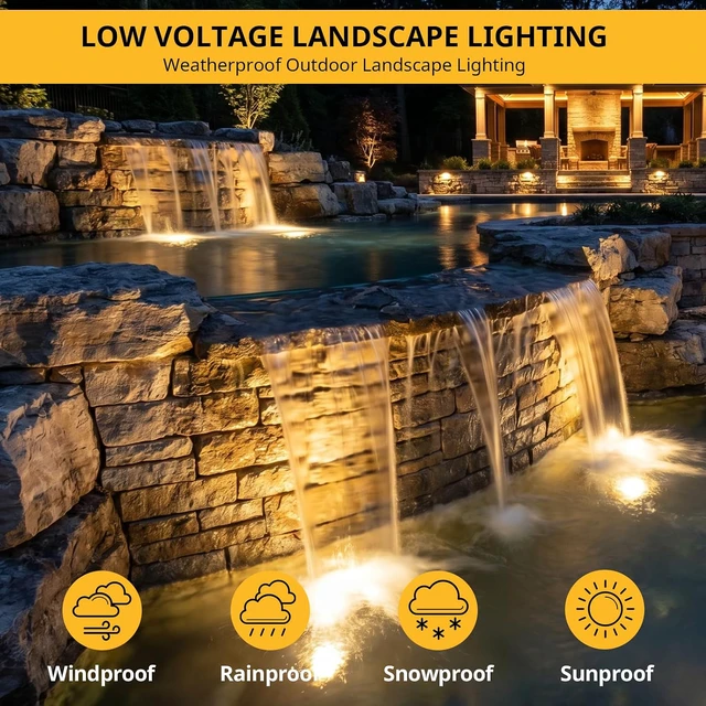 Alt view image 3 of 7 - Malibu Submersible LED Pond Light Low Voltage Landscape Lighting Underwater Flood Light Outdoor Landscape Water Garden Lights for Swimming Pool, Fountain, Pond, Rockery 8401-3501-01, Black