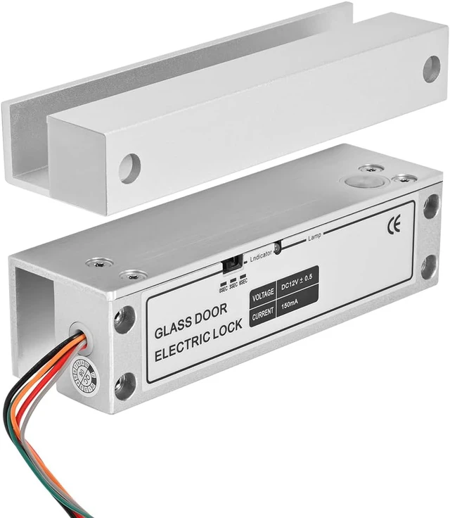 Alt view image 2 of 5 - Electric Drop Bolt Lock, Right Open Fail-Safe for Frameless Glass Doors, Aluminum Alloy DC 12V